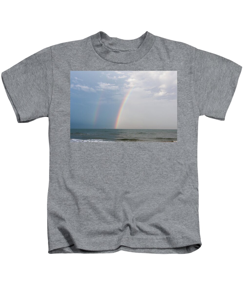 Rainbow Kids T-Shirt featuring the photograph Fishing for a Pot of Gold by Paul Rebmann