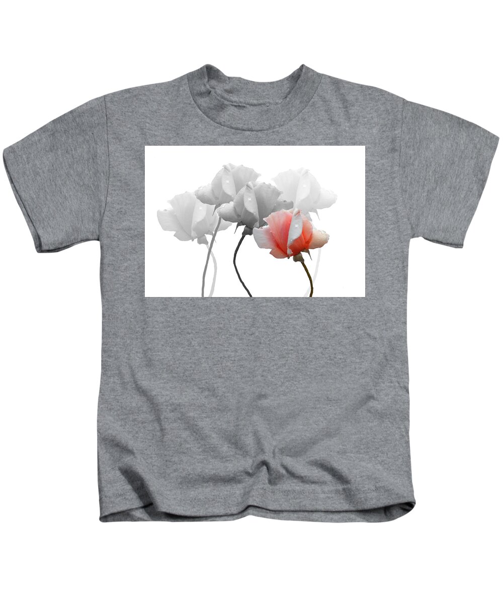 Roses Kids T-Shirt featuring the photograph Five Roses by Rosalie Scanlon