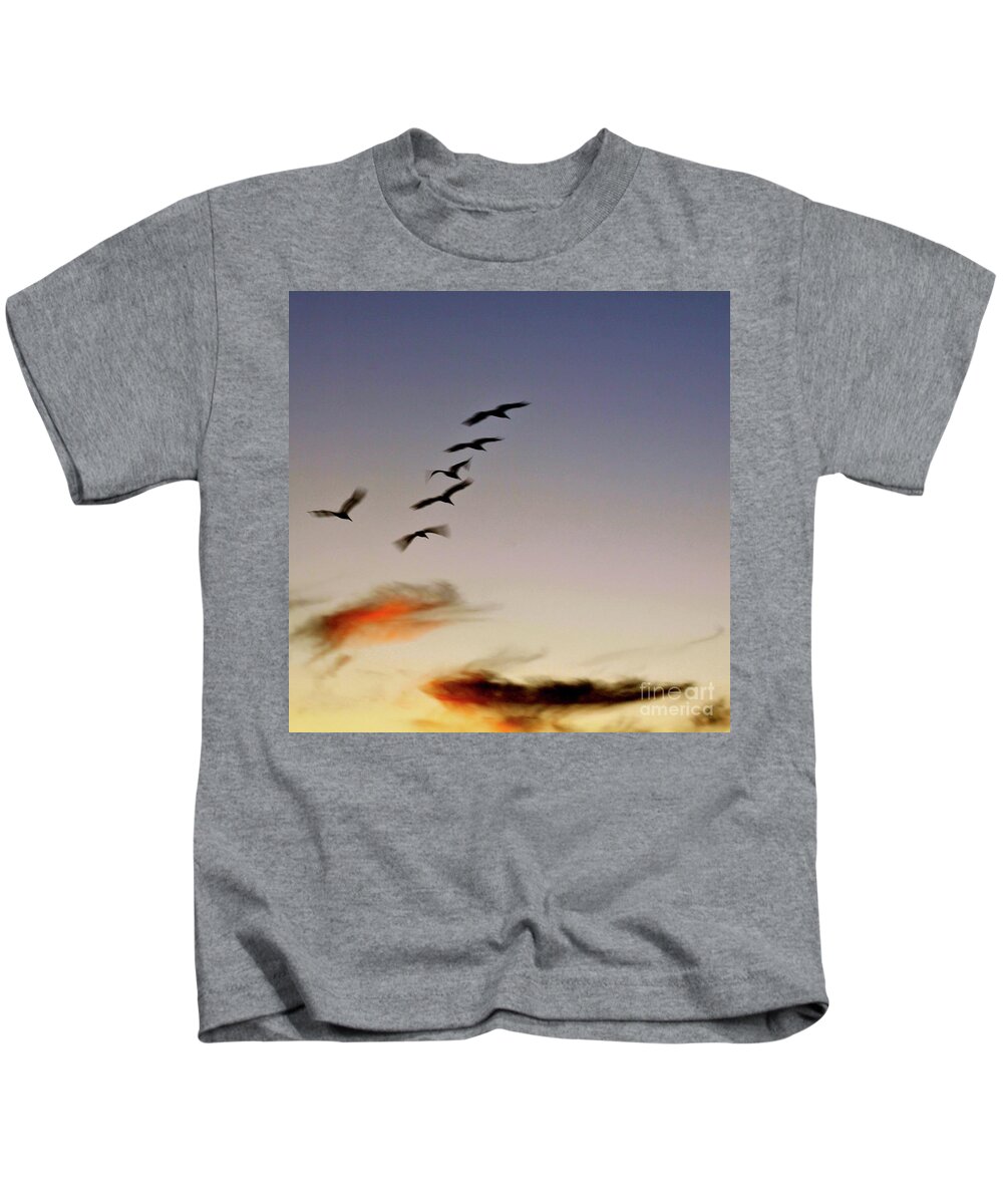  Kids T-Shirt featuring the photograph Flight by Maureen J Haldeman