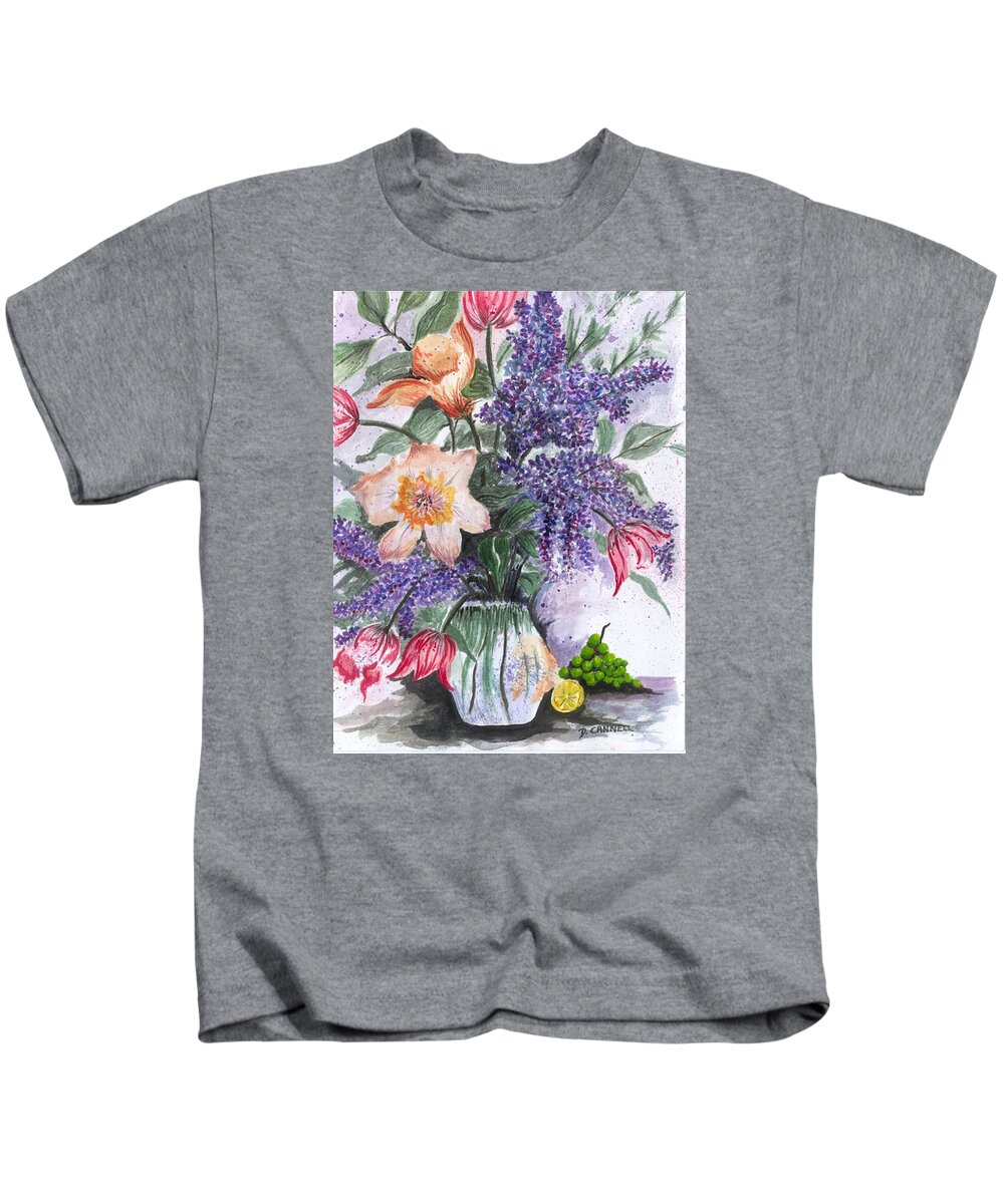 Vase Kids T-Shirt featuring the painting Flower study nineteen by Darren Cannell