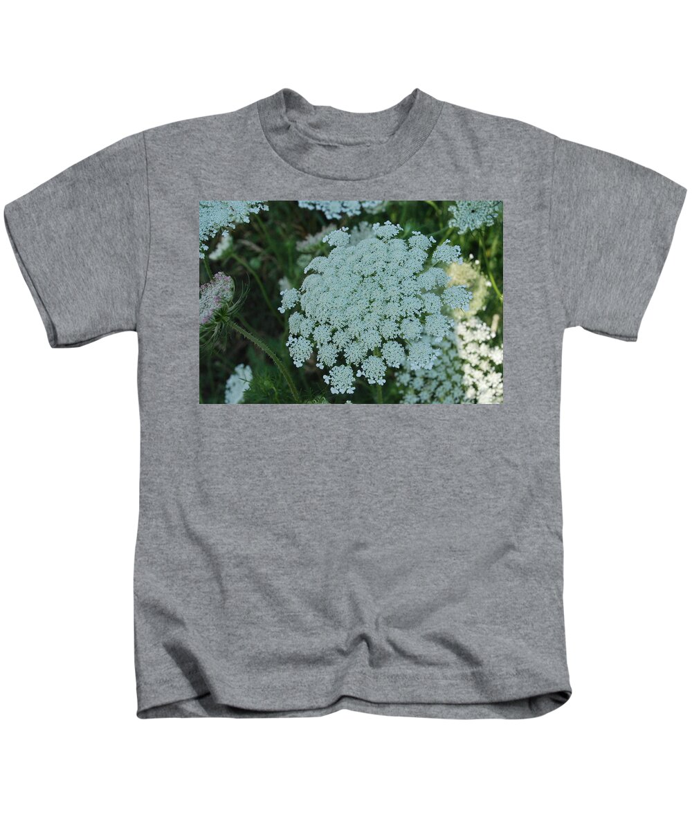White Flowers Kids T-Shirt featuring the photograph Flower Umbel by Ee Photography