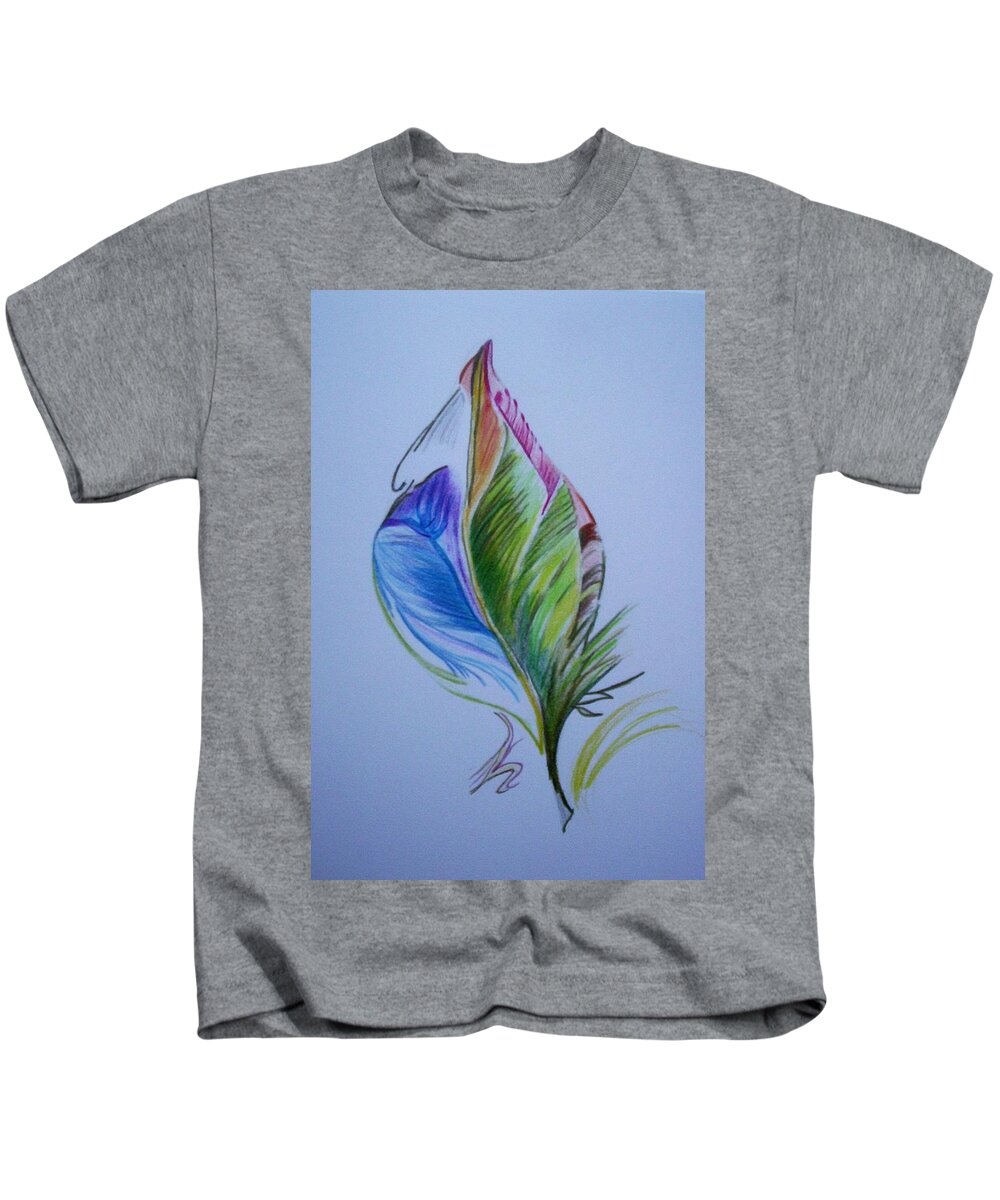 Abstract Kids T-Shirt featuring the drawing For Starters by Suzanne Udell Levinger