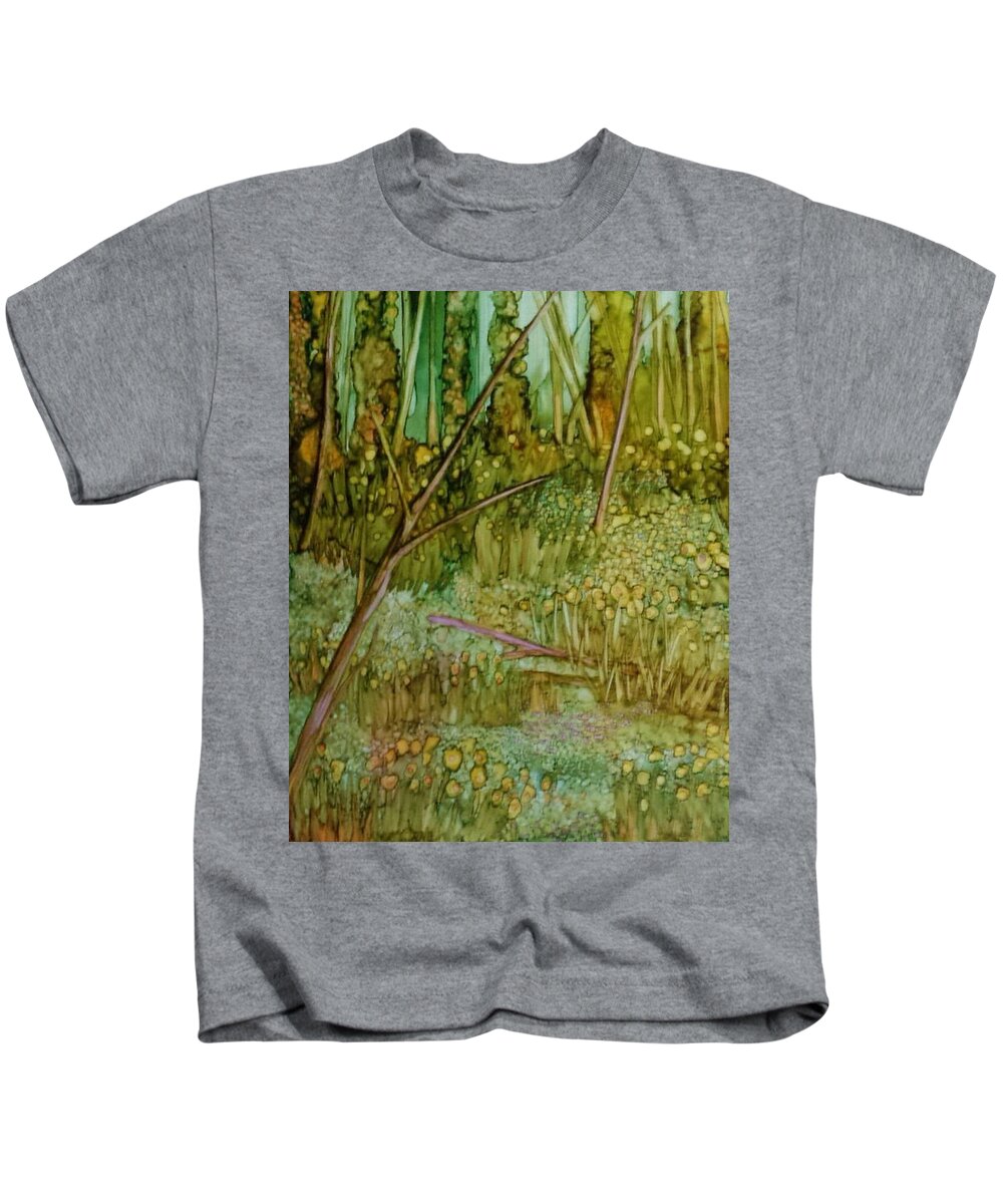 Gallery Kids T-Shirt featuring the painting Forest Deep by Betsy Carlson Cross