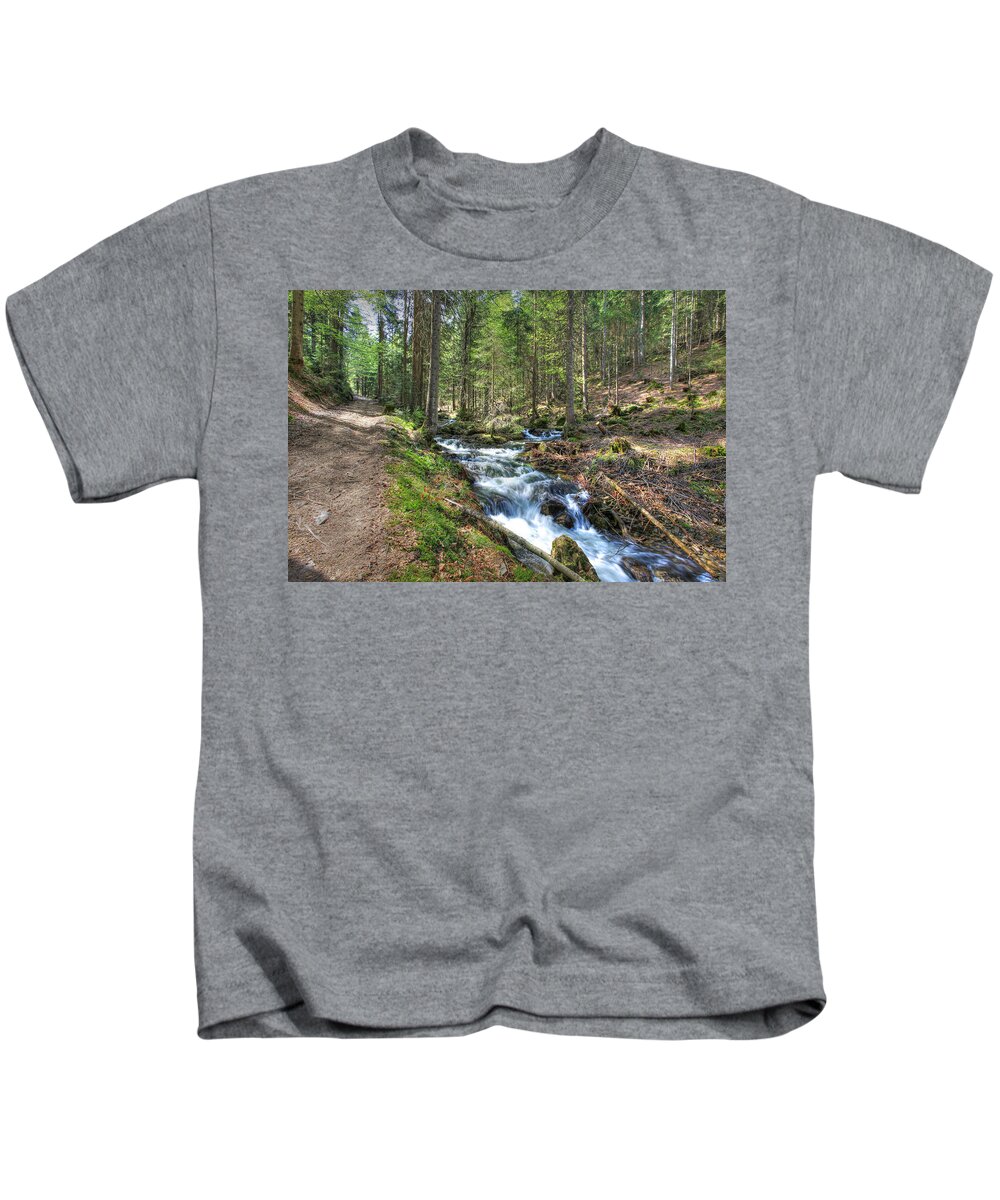 Mountain Kids T-Shirt featuring the photograph Forked Stream by Sean Allen