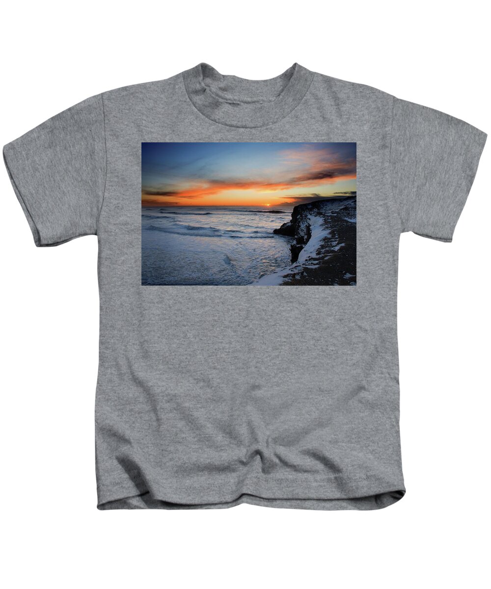 Sunrise Kids T-Shirt featuring the photograph Frozen Iceland by Robert Grac