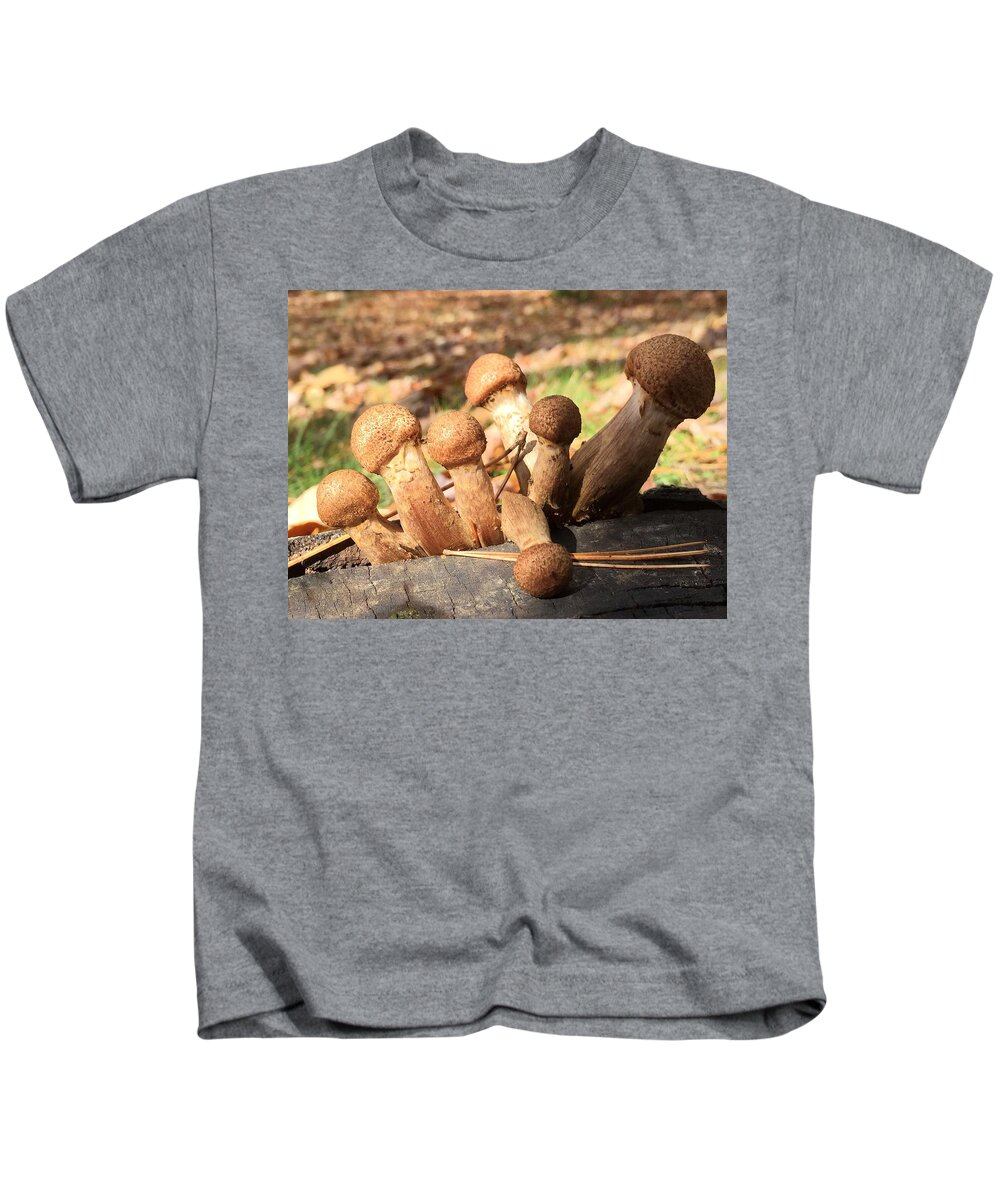 Fungi Kids T-Shirt featuring the photograph Fungi Party by Cara Frafjord