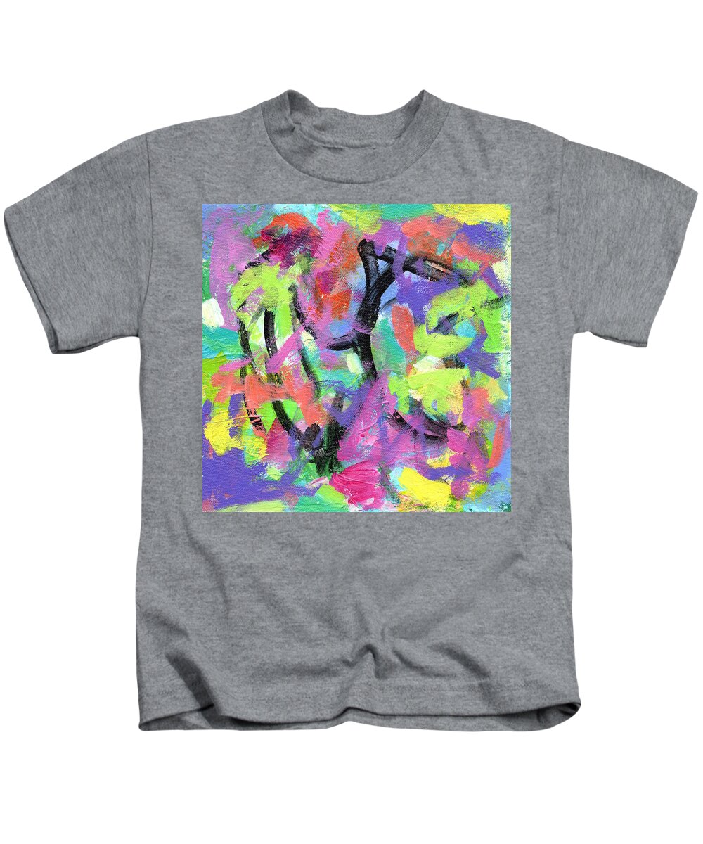 Acrylic Kids T-Shirt featuring the painting Garden Song 2 by Marcy Brennan
