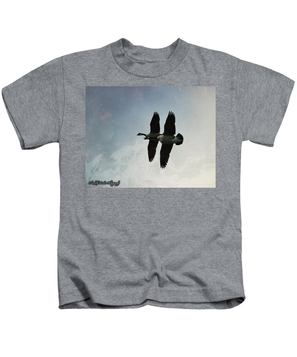  Kids T-Shirt featuring the photograph Geese by Elizabeth Harllee
