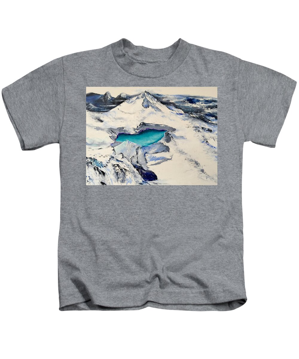 Landscape Kids T-Shirt featuring the painting Gemstone Lake by Terry R MacDonald