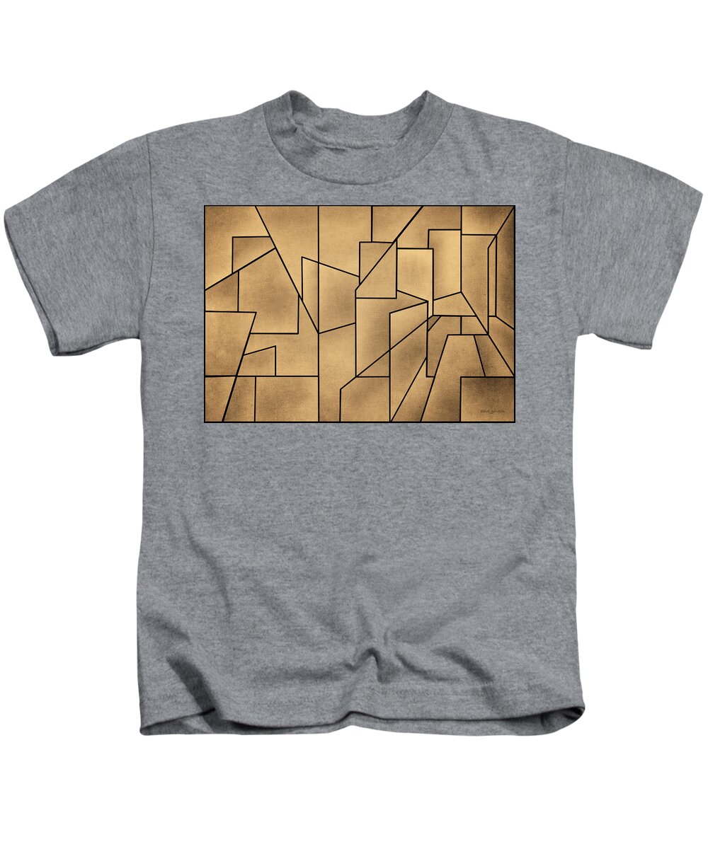 Geometric Kids T-Shirt featuring the digital art Geometric Abstraction III Toned by David Gordon