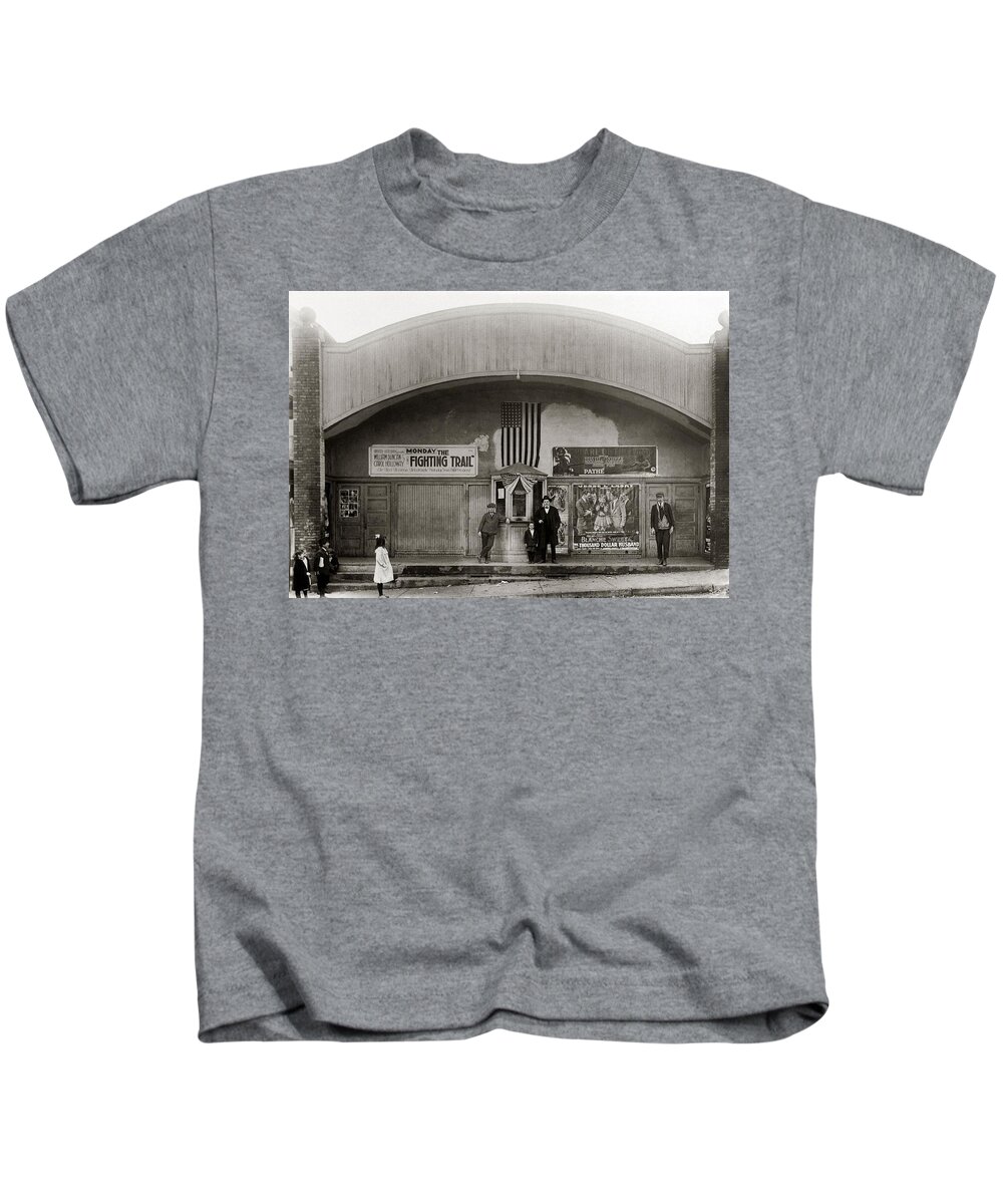 Glen Lyon Kids T-Shirt featuring the photograph Glen Lyon PA. Family Theatre Early 1900s by Arthur Miller