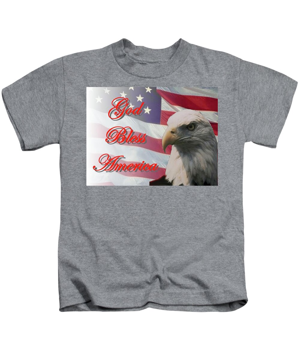 God Kids T-Shirt featuring the photograph God Bless America by Jerry Battle