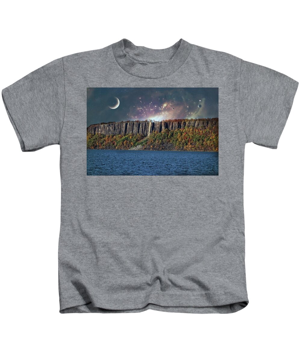 Space Kids T-Shirt featuring the photograph God's Space Over Planet Earth by Russel Considine