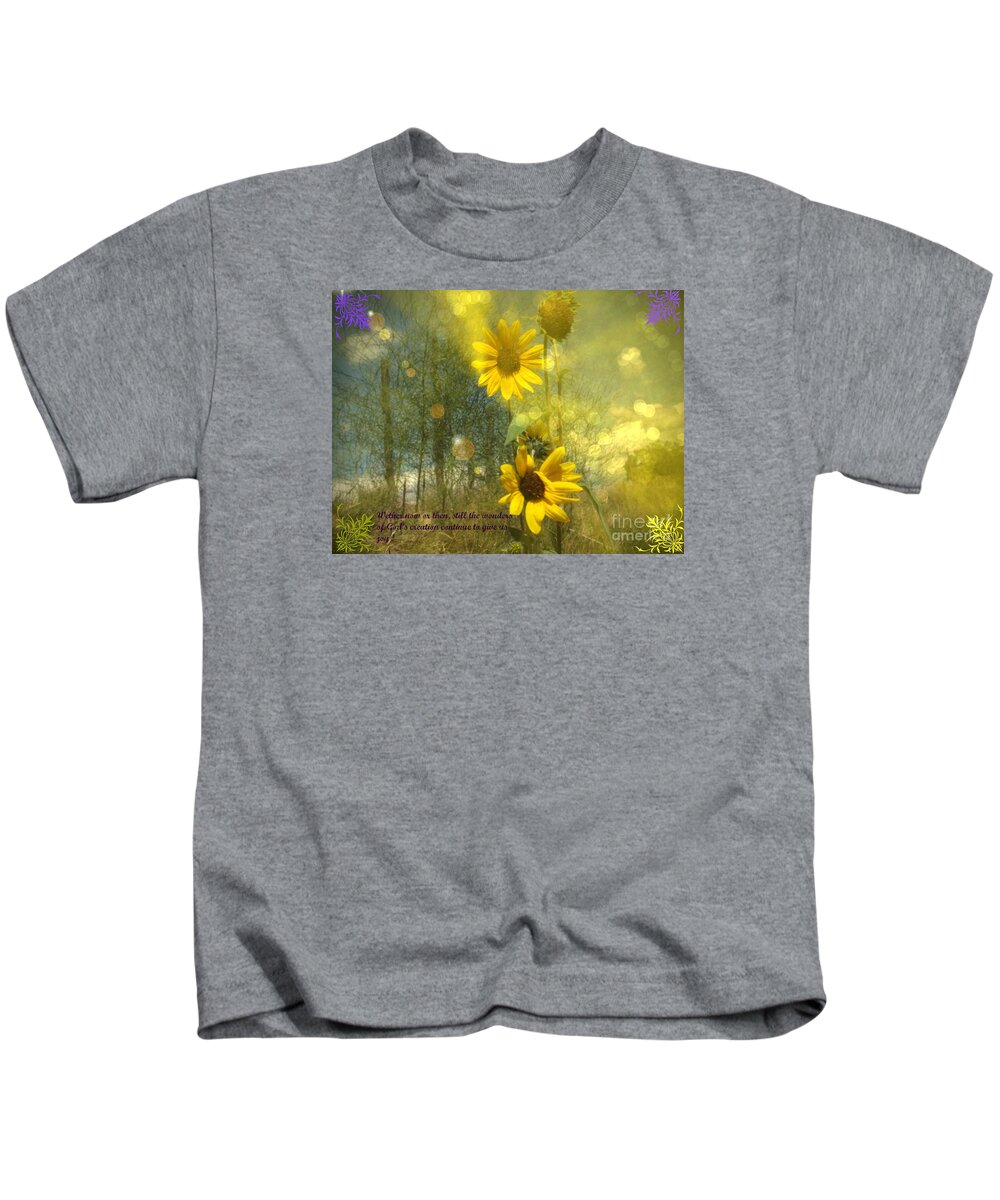  God's Work In Nature Reminds Us Of His Love Kids T-Shirt featuring the digital art God's work innature by Annie Gibbons
