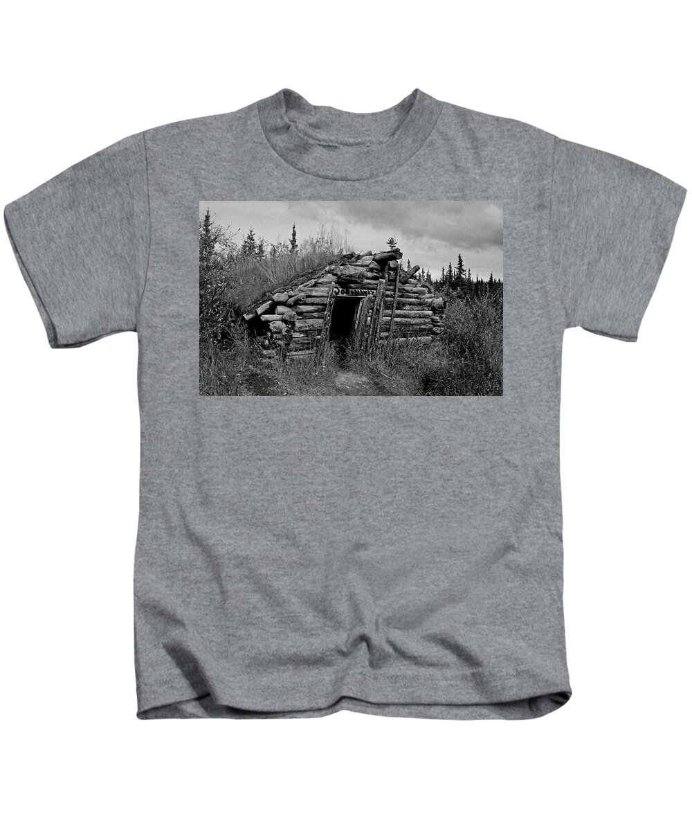 Gold Kids T-Shirt featuring the photograph Gold Rush Cabin - Yukon by Juergen Weiss