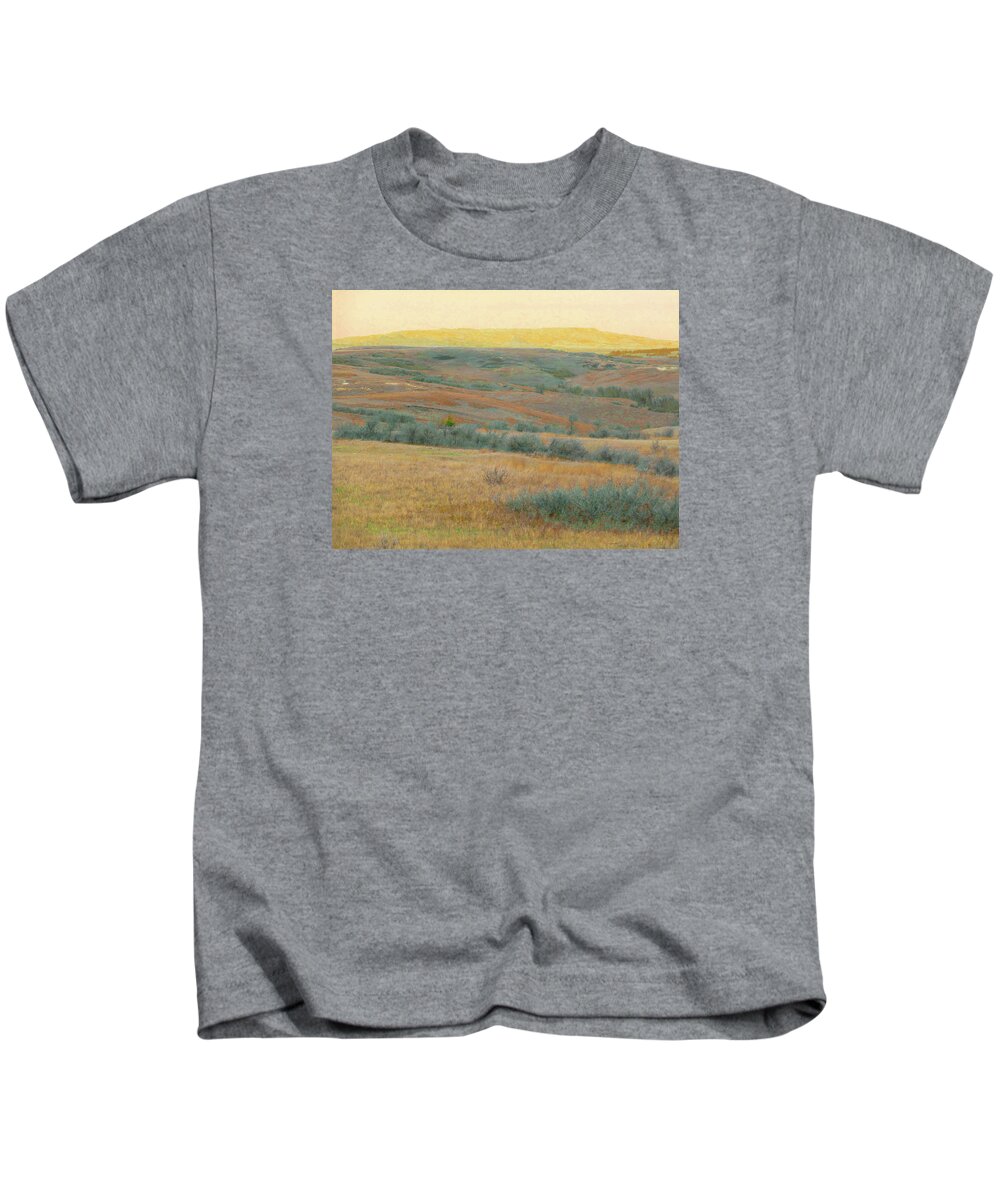 North Dakota Kids T-Shirt featuring the photograph Golden Dakota Horizon Dream by Cris Fulton