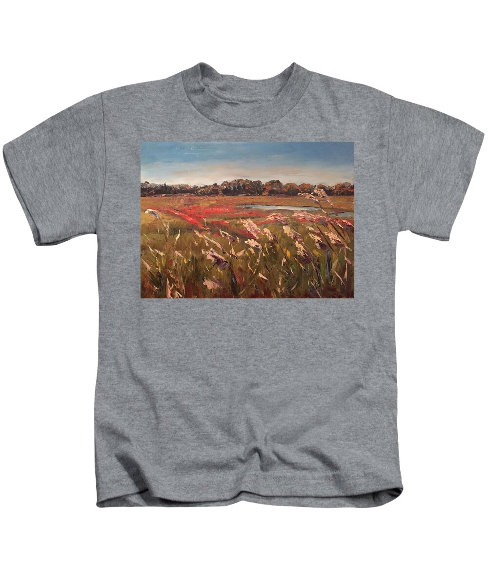  Kids T-Shirt featuring the painting Gordon's Marsh #2 by Josef Kelly