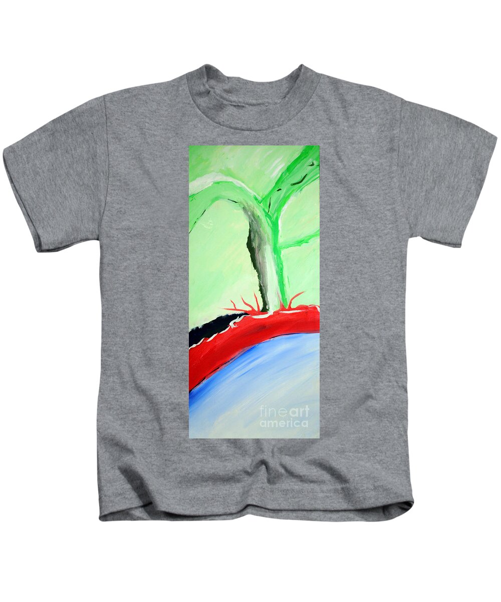 Nature Kids T-Shirt featuring the drawing Green Tree Red Ridge by George D Gordon III