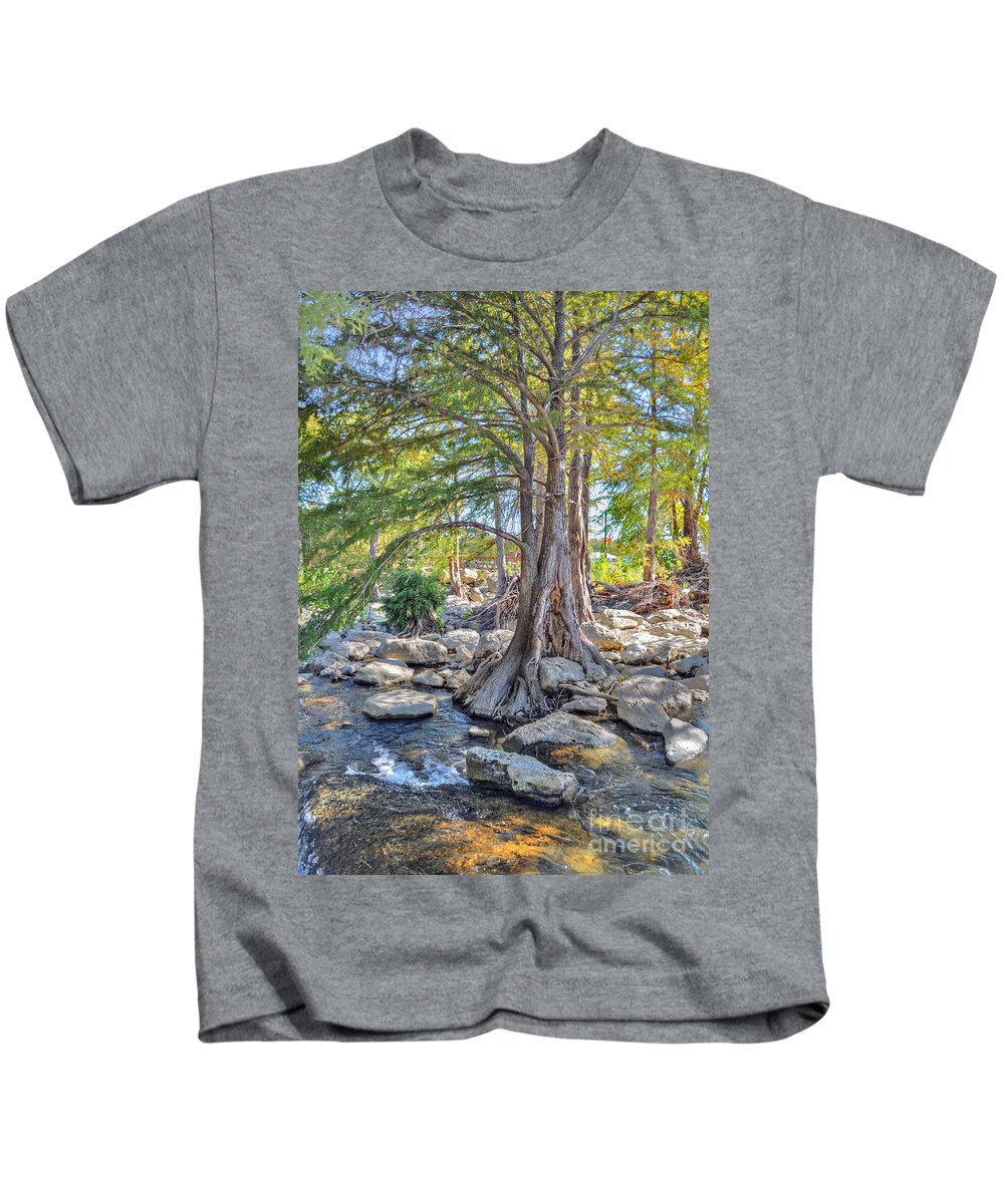 Guadalupe Kids T-Shirt featuring the photograph Guadalupe River by Savannah Gibbs