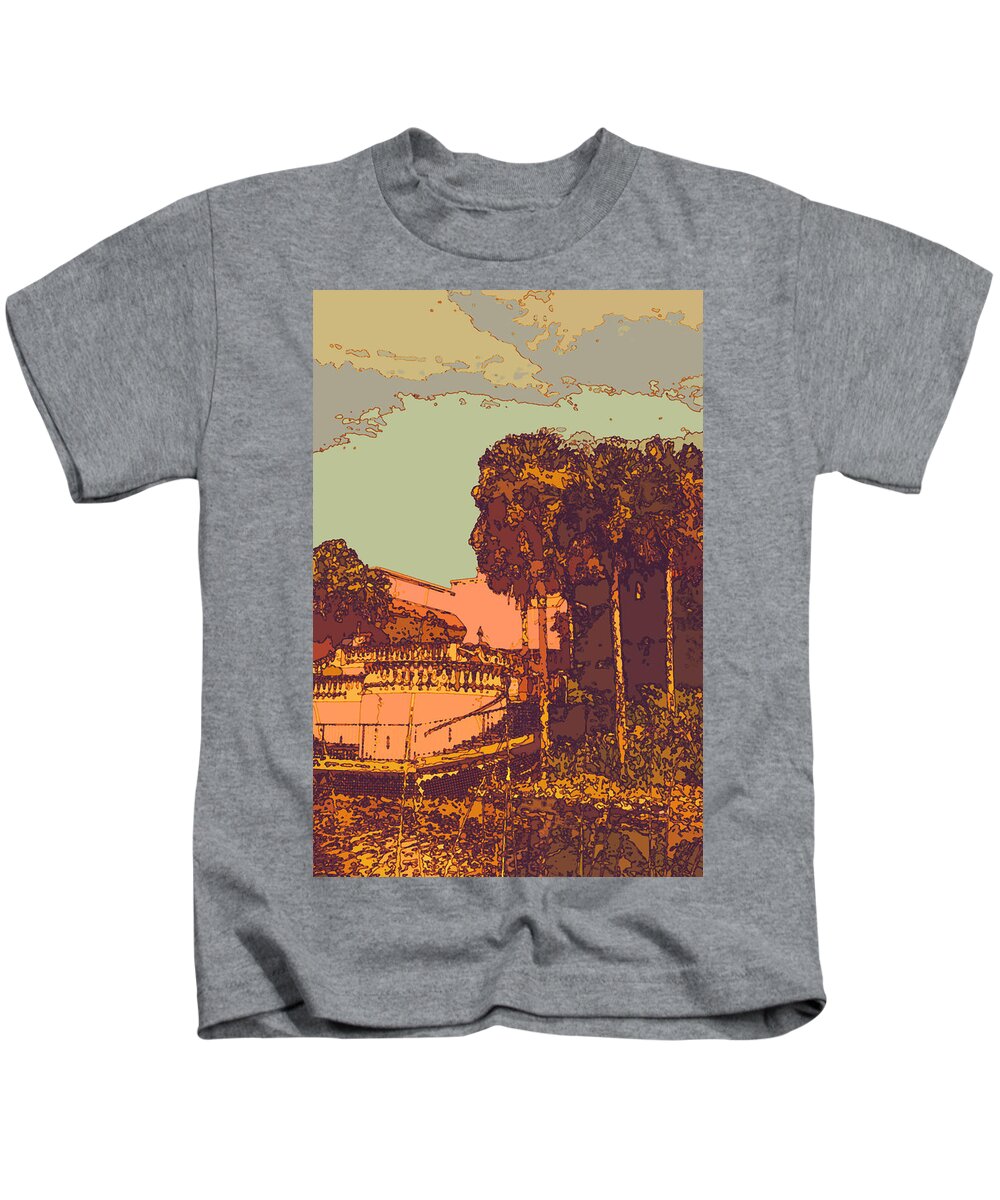 Hacienda Landscape Kids T-Shirt featuring the photograph Hacienda of old by James Rentz
