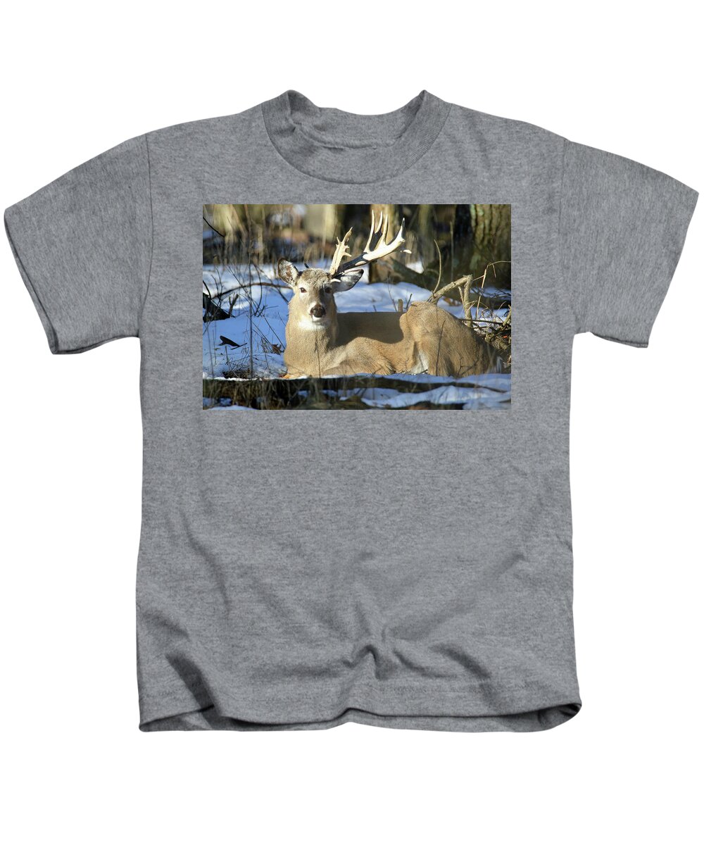 Buck Kids T-Shirt featuring the photograph Half A Monster by Brook Burling