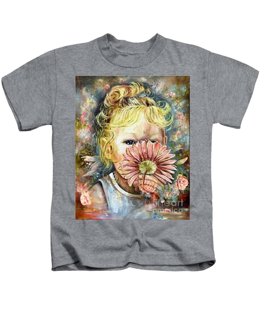 Hannah Kids T-Shirt featuring the painting Hannah by Ryn Shell