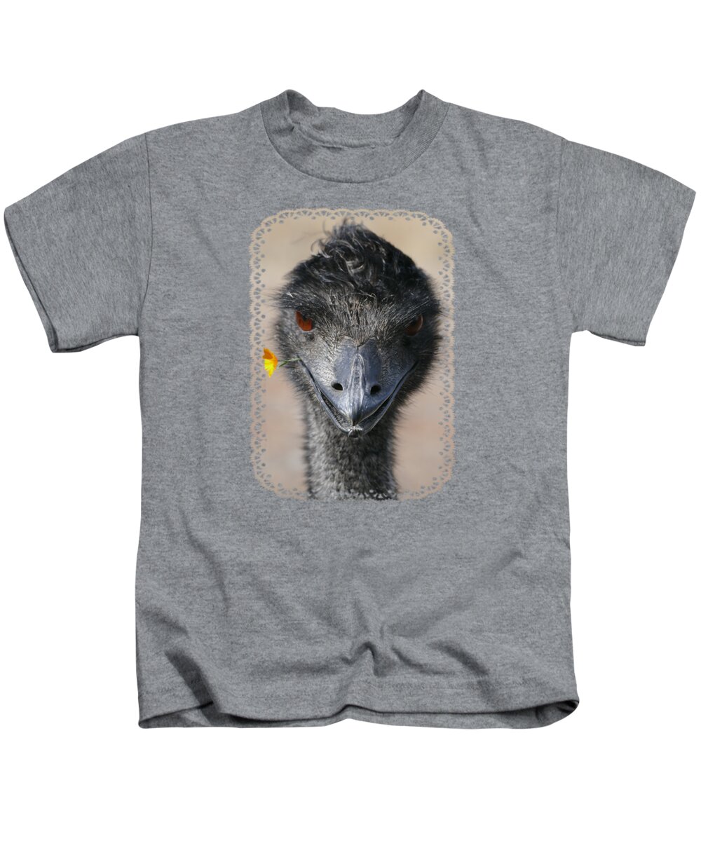 Emu Kids T-Shirt featuring the photograph Happy Emu by Ivana Westin