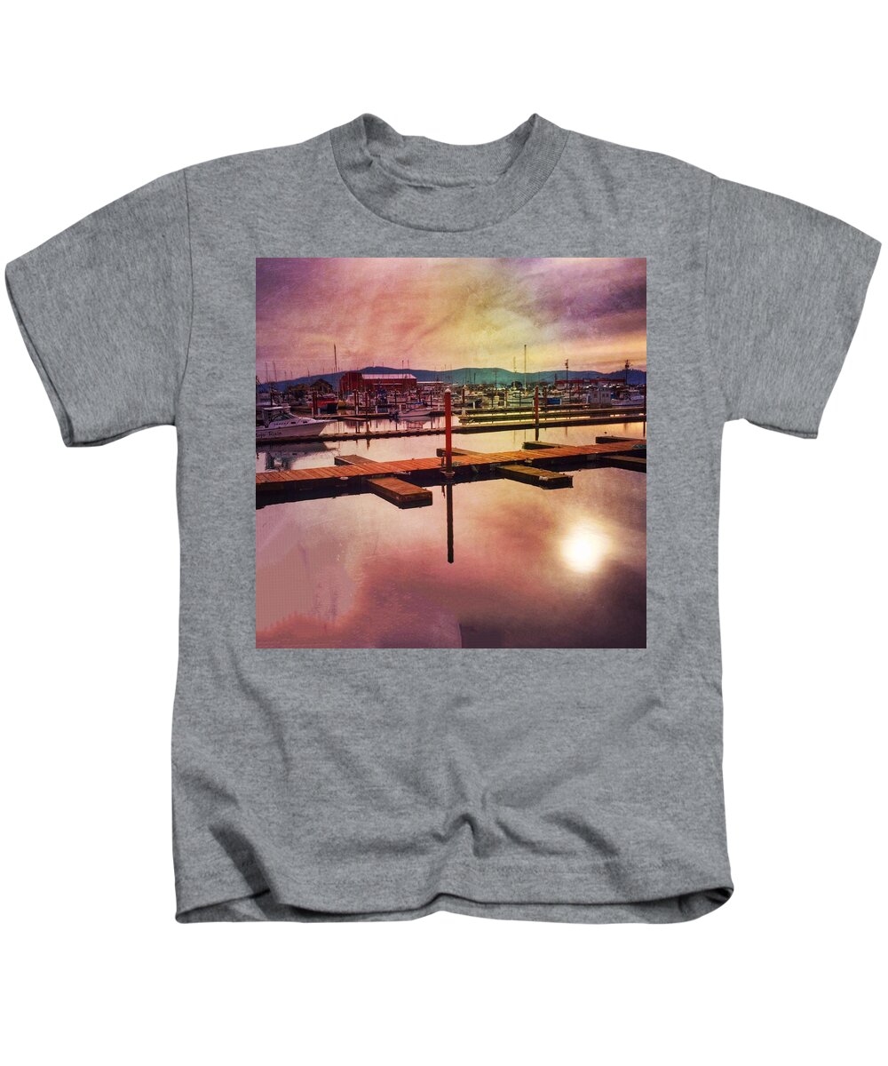 Landscape Kids T-Shirt featuring the photograph Harbor Mood by Chriss Pagani