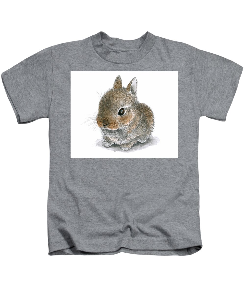 Hare Kids T-Shirt featuring the painting Hare 61 by Lucie Dumas