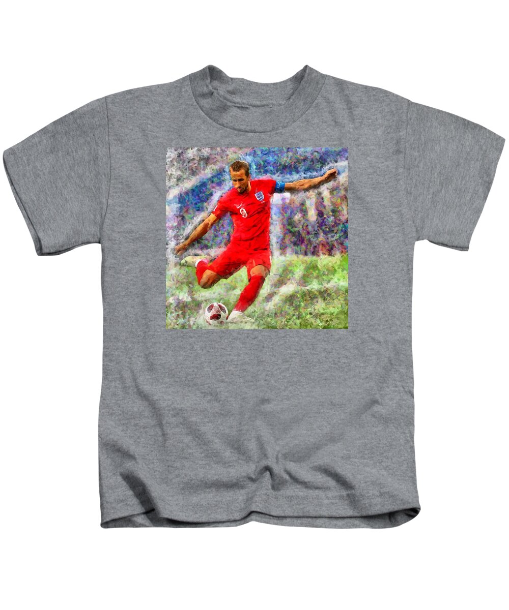Harry Kane Kids T-Shirt featuring the digital art Harry Kane by Caito Junqueira