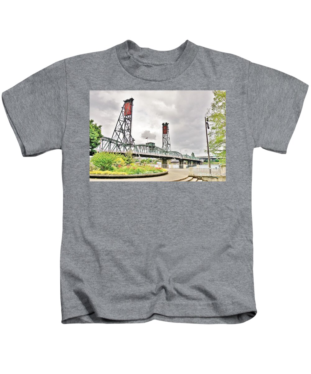 Hawthorne Bridge Kids T-Shirt featuring the photograph Hawthorne Bridge, Portland Oregon by Merle Grenz