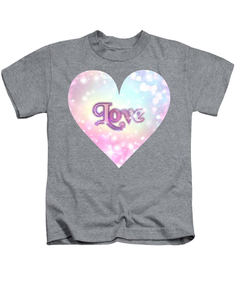 Heart Kids T-Shirt featuring the digital art Heart Of Love by Rachel Hannah
