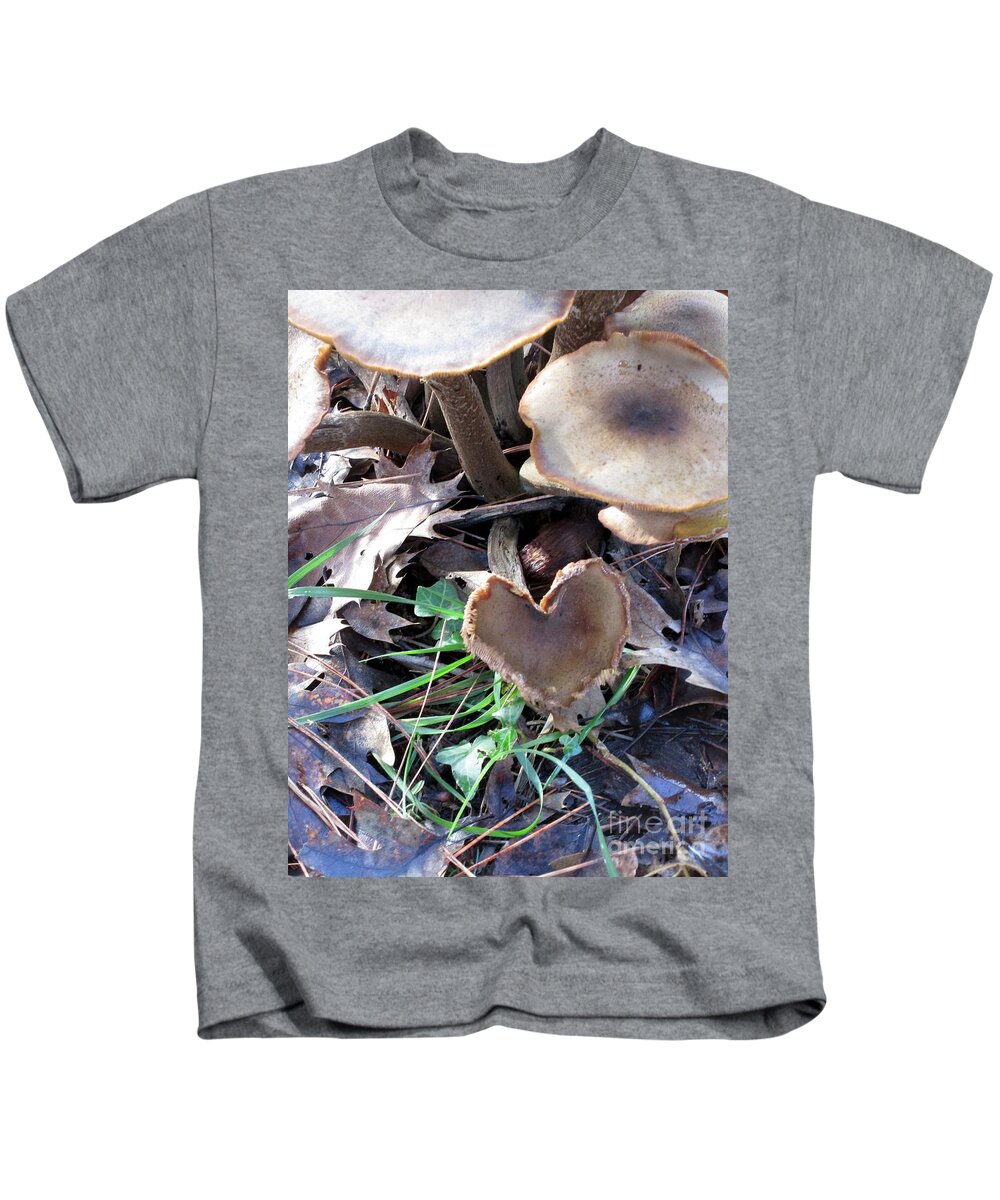 Heart Kids T-Shirt featuring the photograph Heart of the Matter mushroom style by Marie Neder