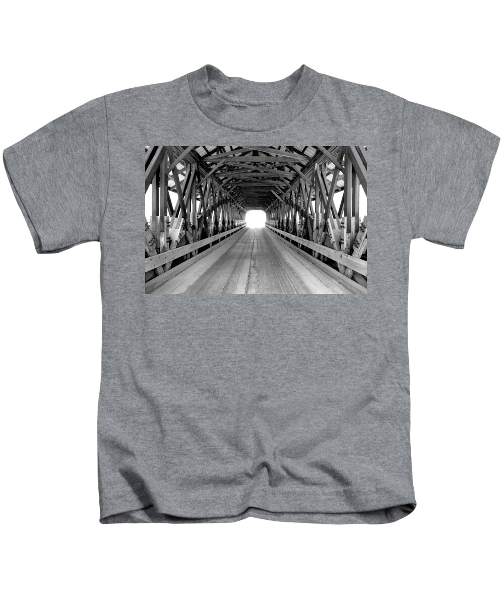 Henniker Kids T-Shirt featuring the photograph Henniker Covered Bridge by Greg Fortier