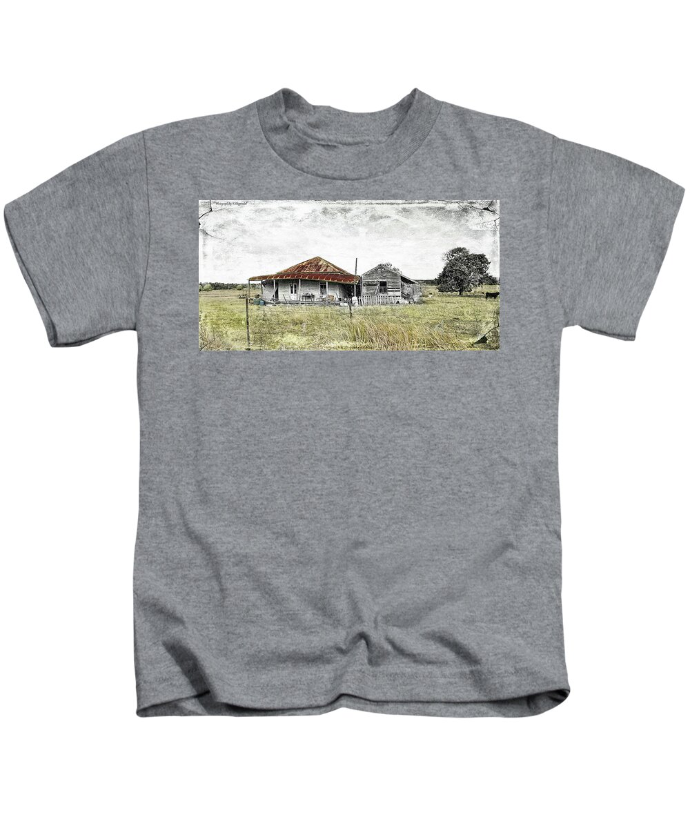 Farmland Photography Kids T-Shirt featuring the digital art Home sweet home 001 by Kevin Chippindall