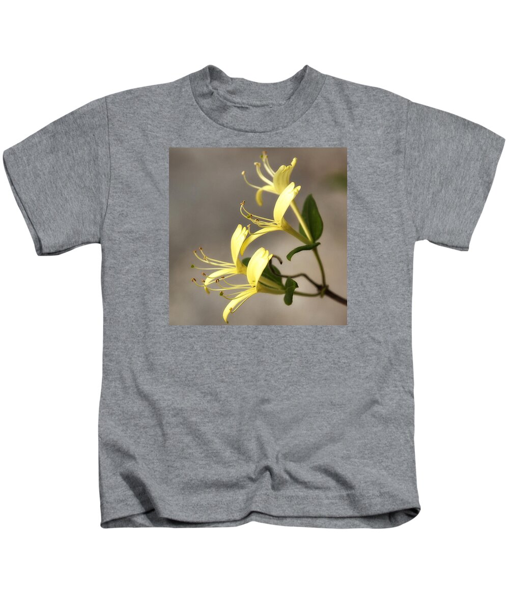 Floral Kids T-Shirt featuring the photograph Honeysuckle by Shirley Mitchell