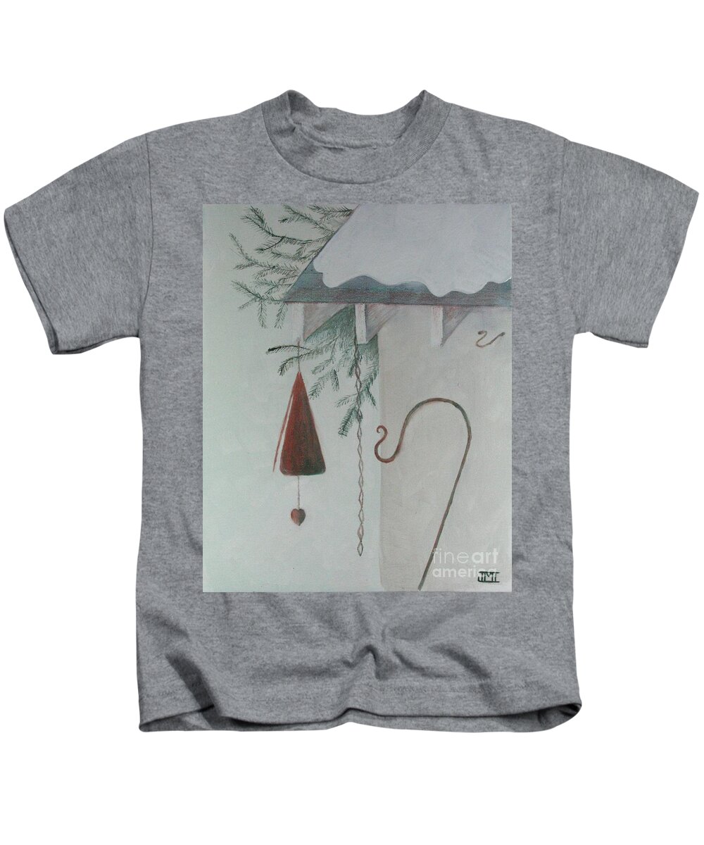 Iron Kids T-Shirt featuring the painting Hook and Chime by Jackie Irwin