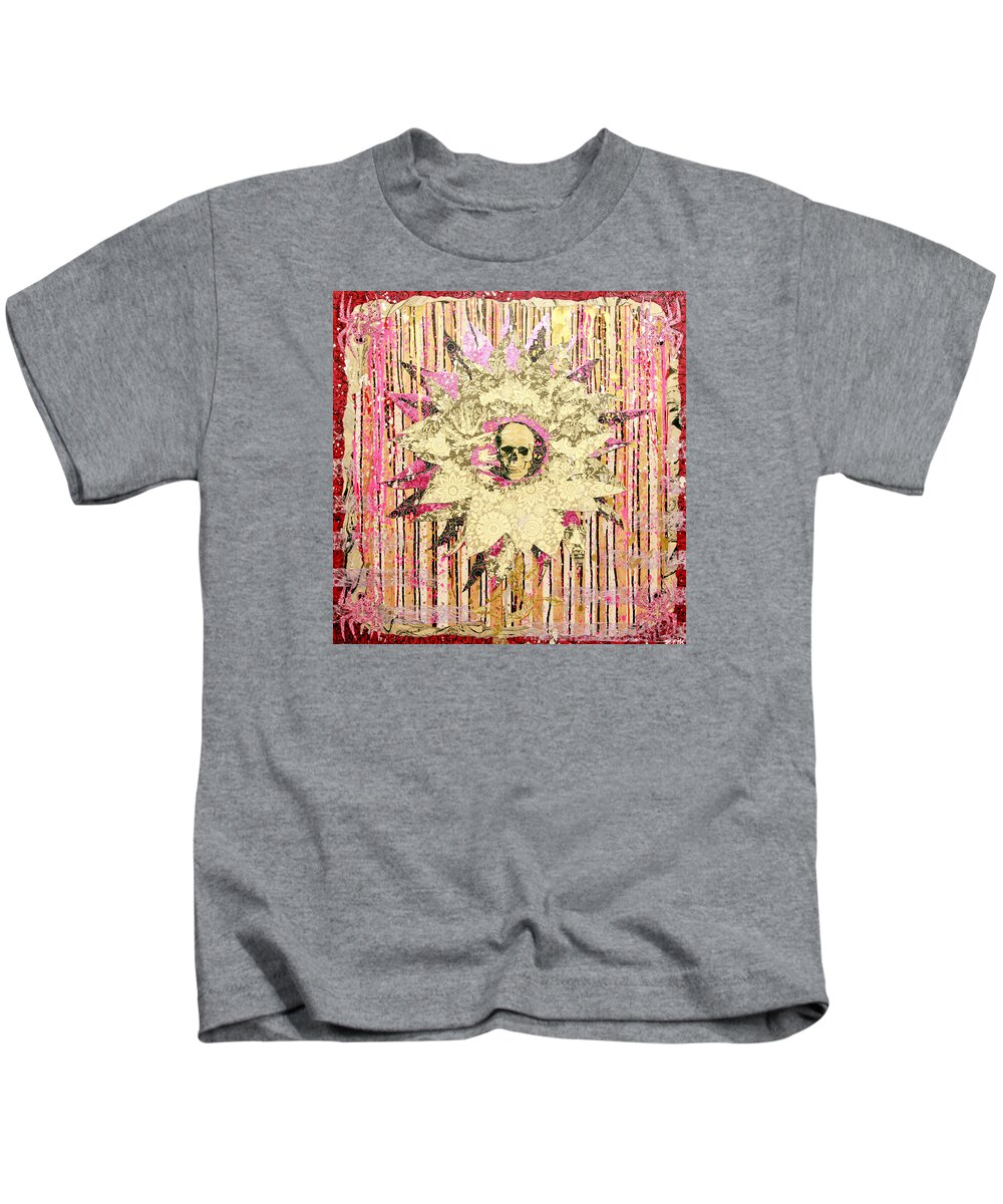 Skull Kids T-Shirt featuring the painting I Am The Petal You Forgot To Pick And I Love You Not by Bobby Zeik