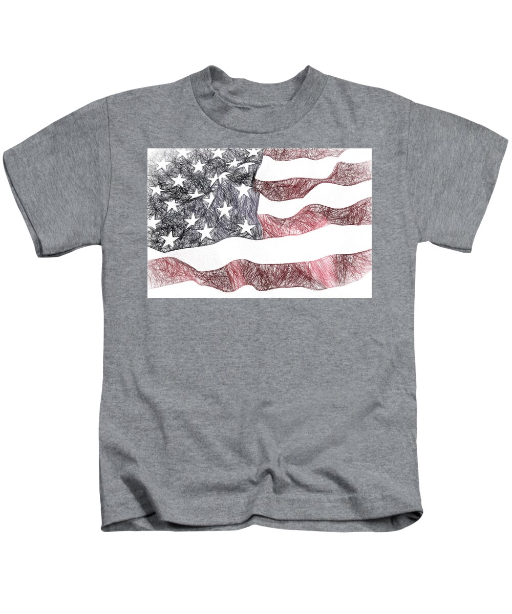 Us Kids T-Shirt featuring the digital art I Pledge Allegiance, No. 1A by Will Barger