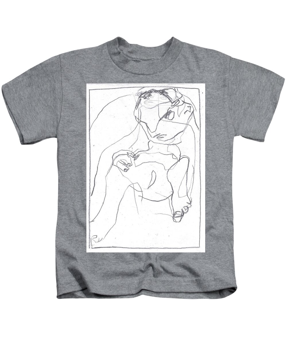Sketch Kids T-Shirt featuring the drawing I was born in a mine 5 by Edgeworth Johnstone