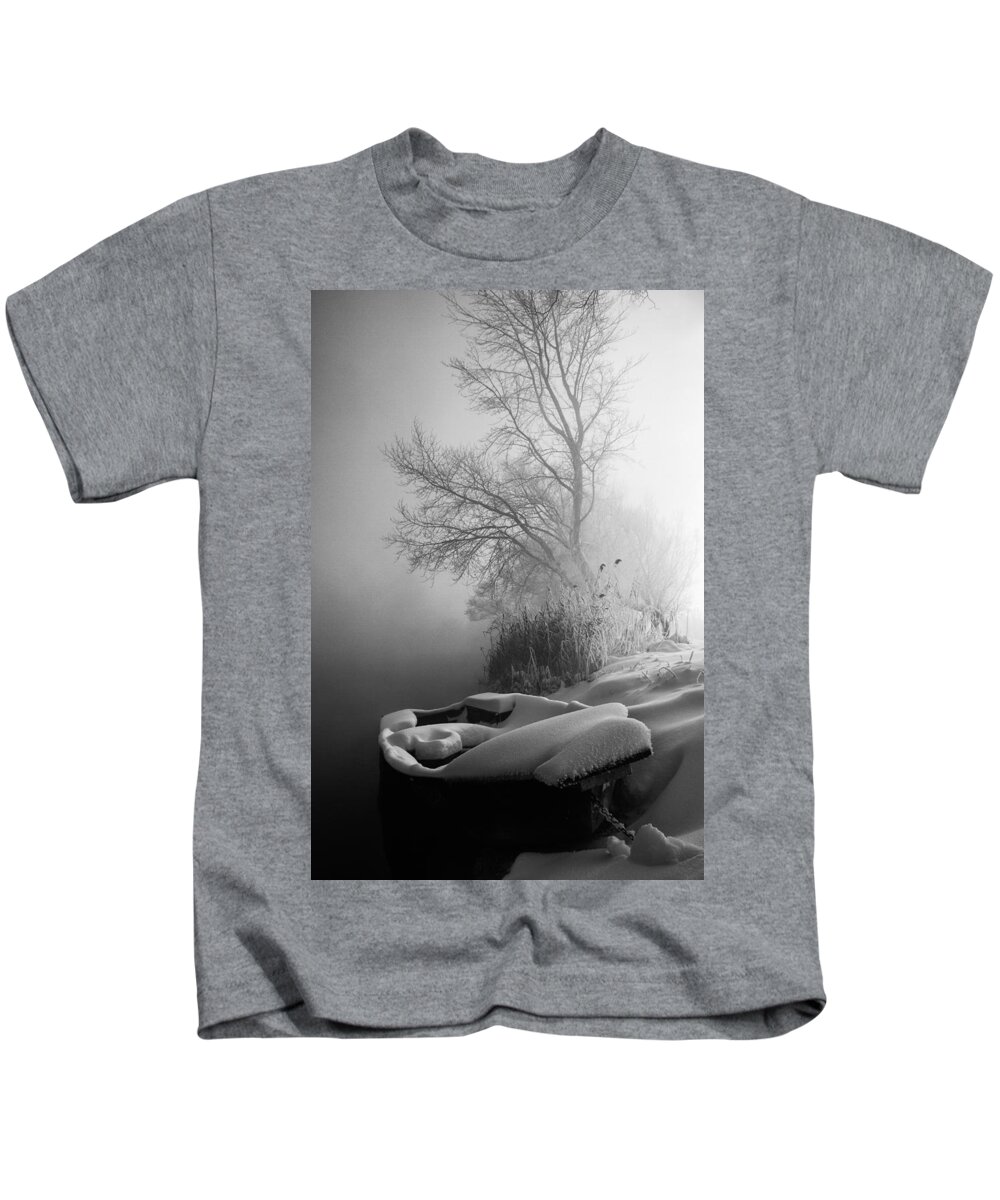 Landscape Kids T-Shirt featuring the photograph Ice pier by Davorin Mance