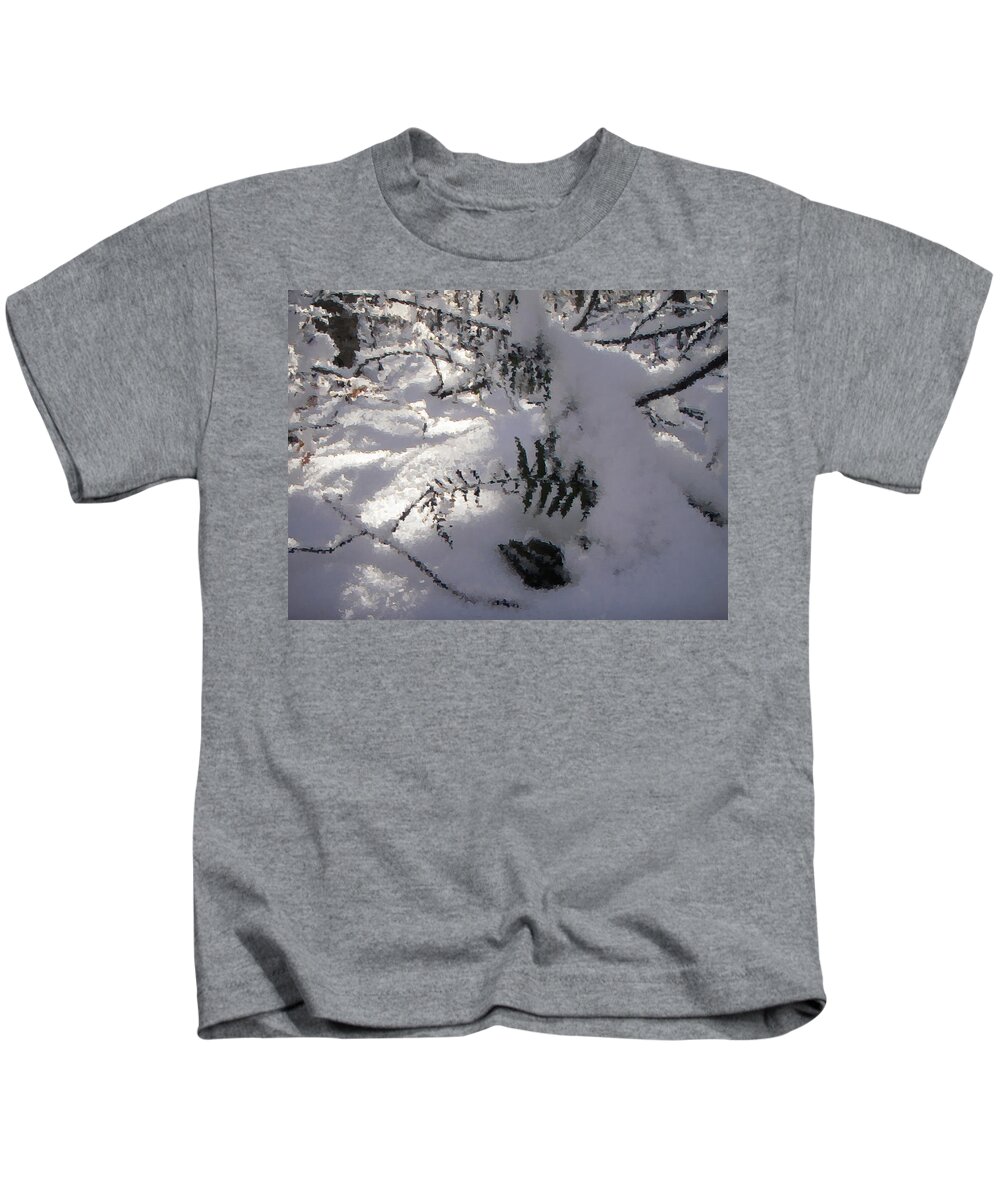 Winter Kids T-Shirt featuring the photograph Icy Fern by Nicole Angell