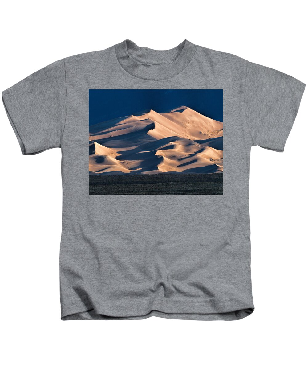 Sunrise Kids T-Shirt featuring the photograph Illuminated Sand Dunes by Alana Thrower