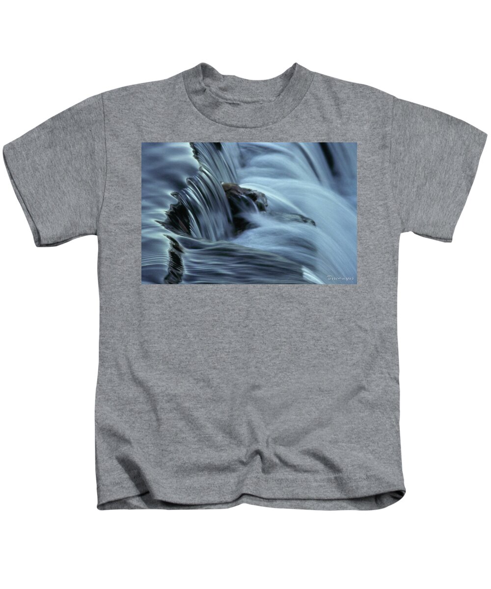 Waterfall Kids T-Shirt featuring the photograph In The Flow by Terri Harper
