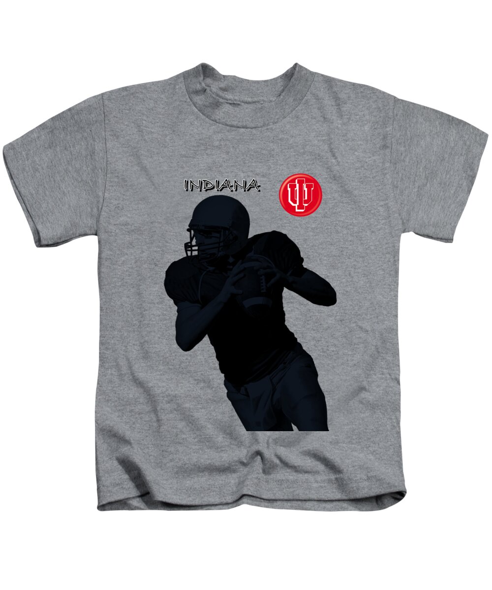 Football Kids T-Shirt featuring the digital art Indiana Football by David Dehner