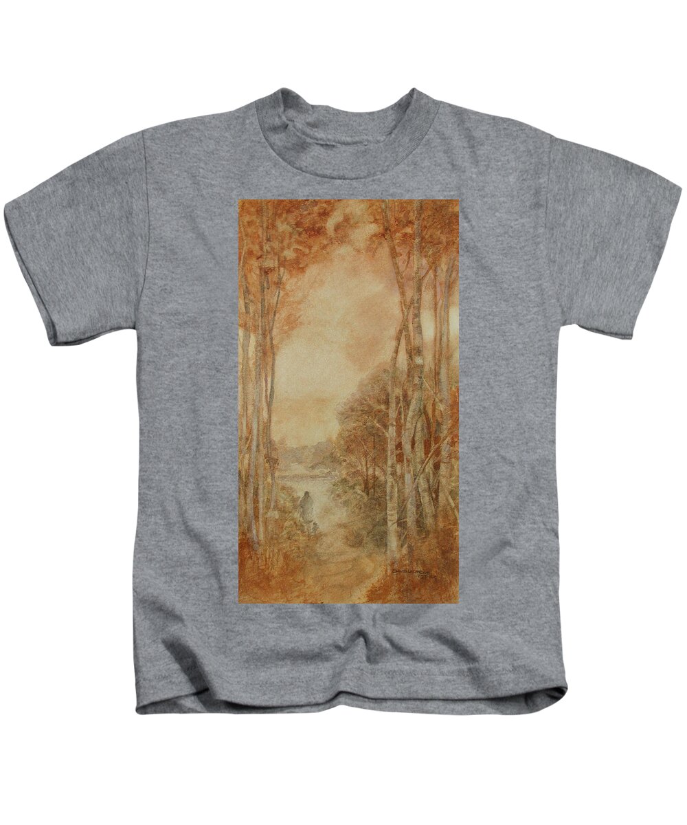 Traveler Kids T-Shirt featuring the painting Interior Landscape 8 by David Ladmore