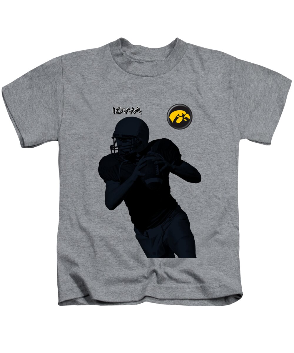 Football Kids T-Shirt featuring the digital art Iowa Football by David Dehner