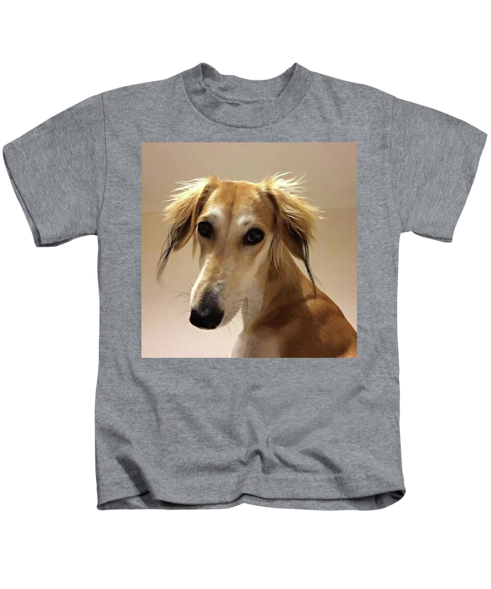 Dogsofinstagram Kids T-Shirt featuring the photograph It Looks Like It Will Be A Bad Hair Day by John Edwards