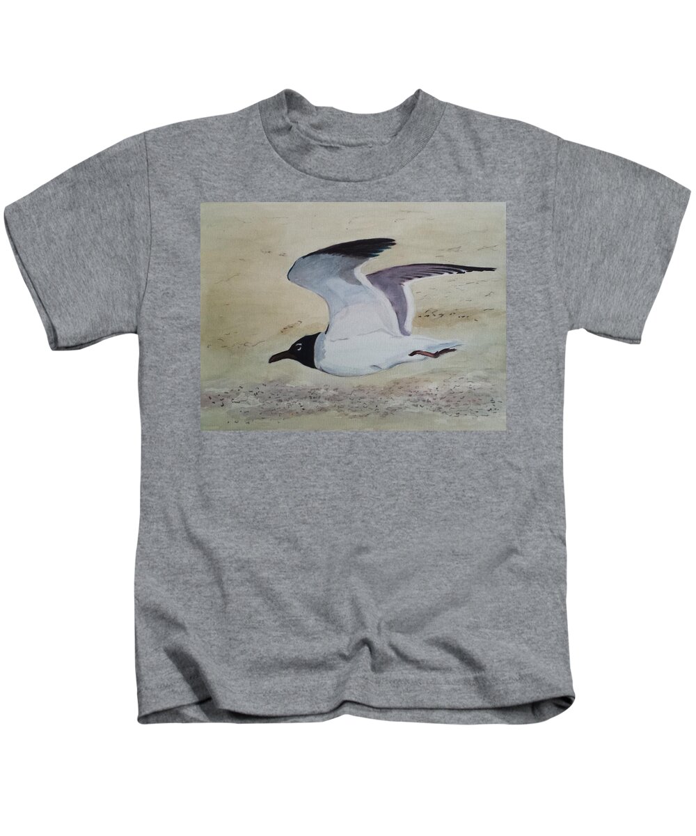 Seagull Kids T-Shirt featuring the painting I've Got Wings by Vera Smith