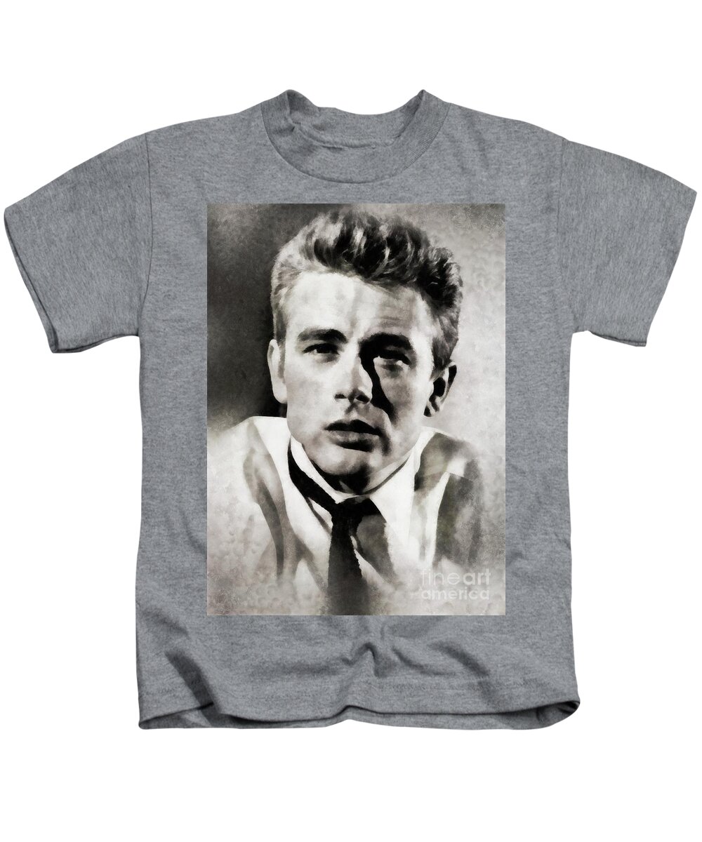 James Kids T-Shirt featuring the painting James Dean, Actor by JS by Esoterica Art Agency